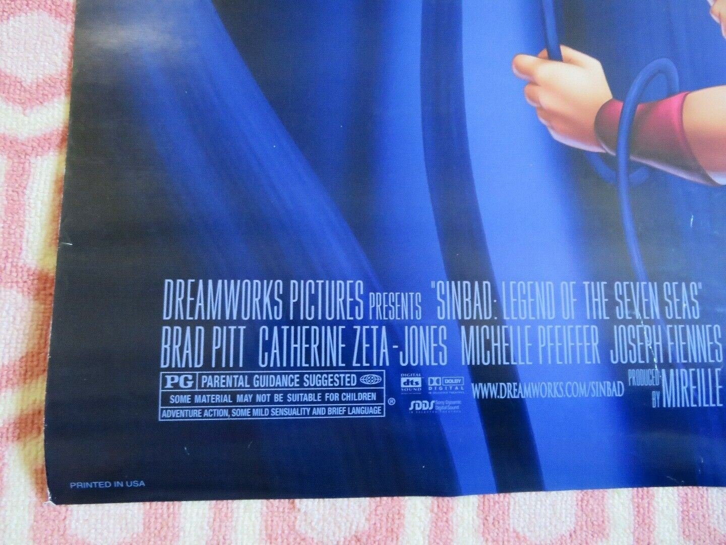 SINBAD: LEGEND OF THE SEVEN SEAS ONE SHEET ROLLED POSTER BRAD PITT 2003 Movie posters