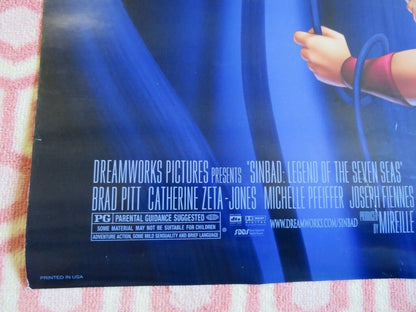 SINBAD: LEGEND OF THE SEVEN SEAS ONE SHEET ROLLED POSTER BRAD PITT 2003 Movie posters