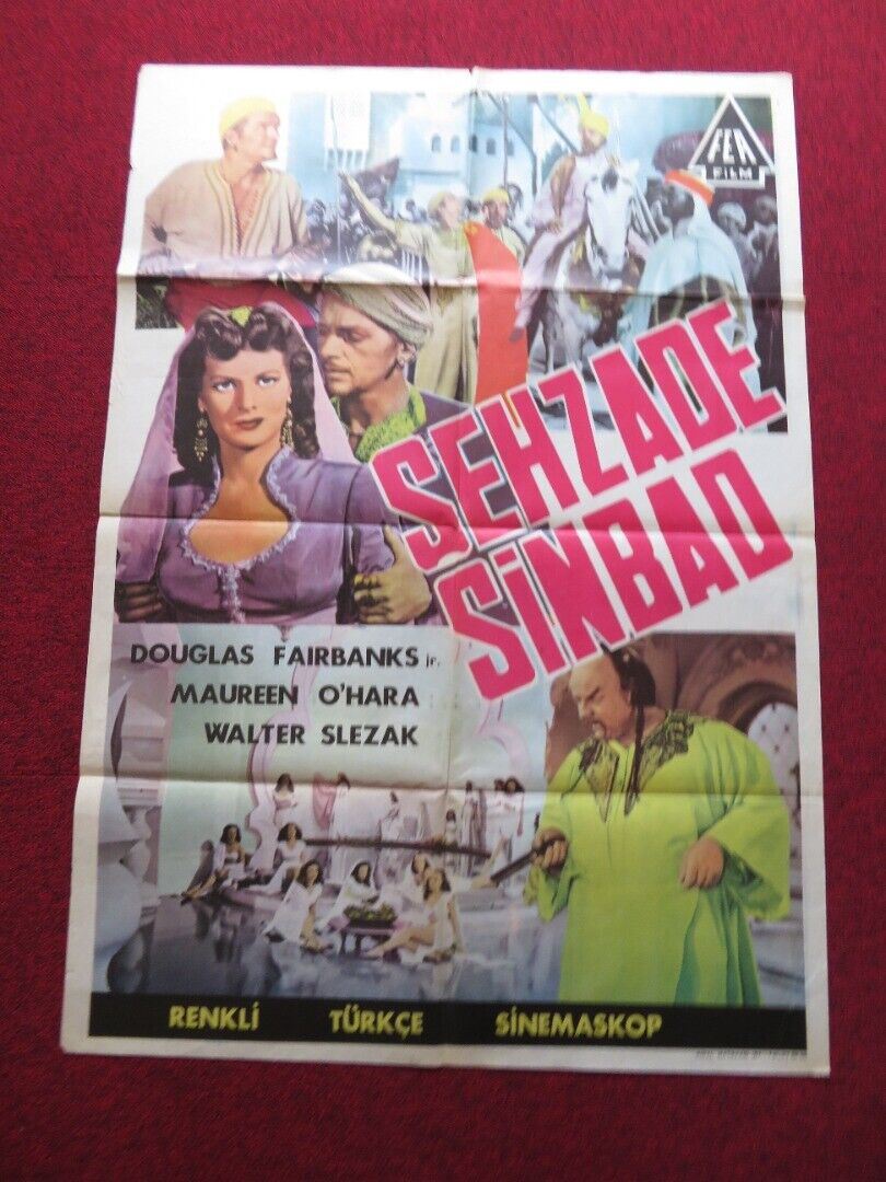 SINBAD THE SAILOR FOLDED TURKISH ONE SHEET POSTER DOUGLAS FAIRBANKS 1947 Movie posters