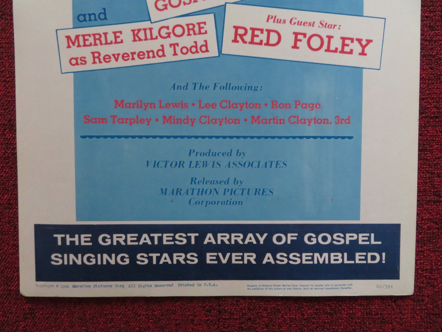 SING A SONG FOR HEAVEN'S SAKE US INSERT (14"x 36") POSTER MERLE KILGORE 1966 Rendezvous Cinema Movie posters