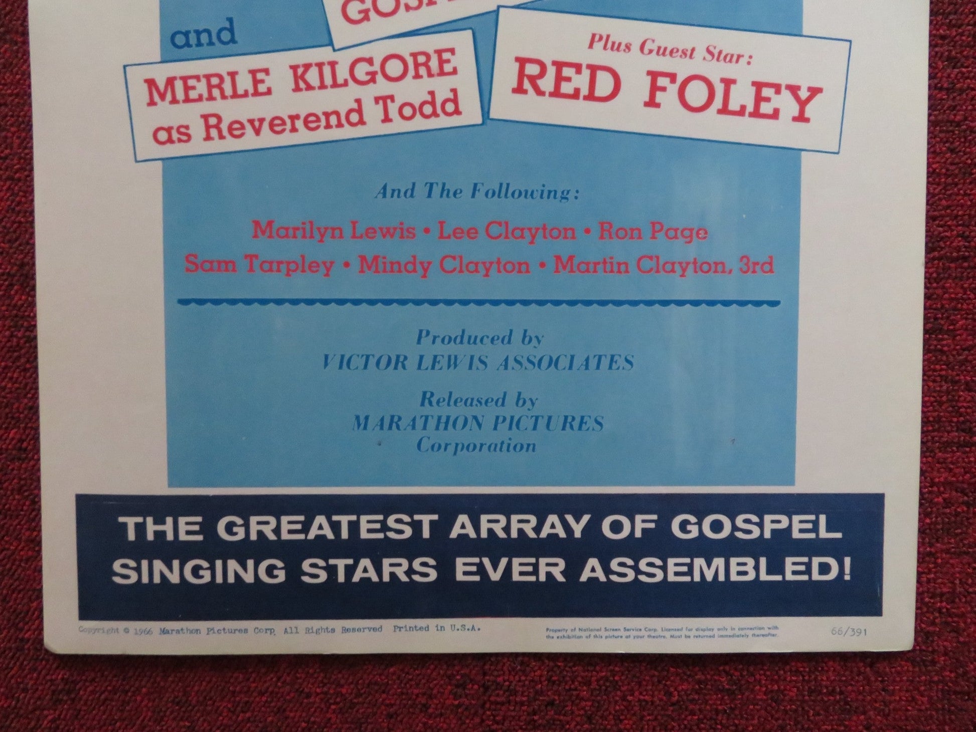 SING A SONG FOR HEAVEN'S SAKE US INSERT (14"x 36") POSTER MERLE KILGORE 1966 Rendezvous Cinema Movie posters
