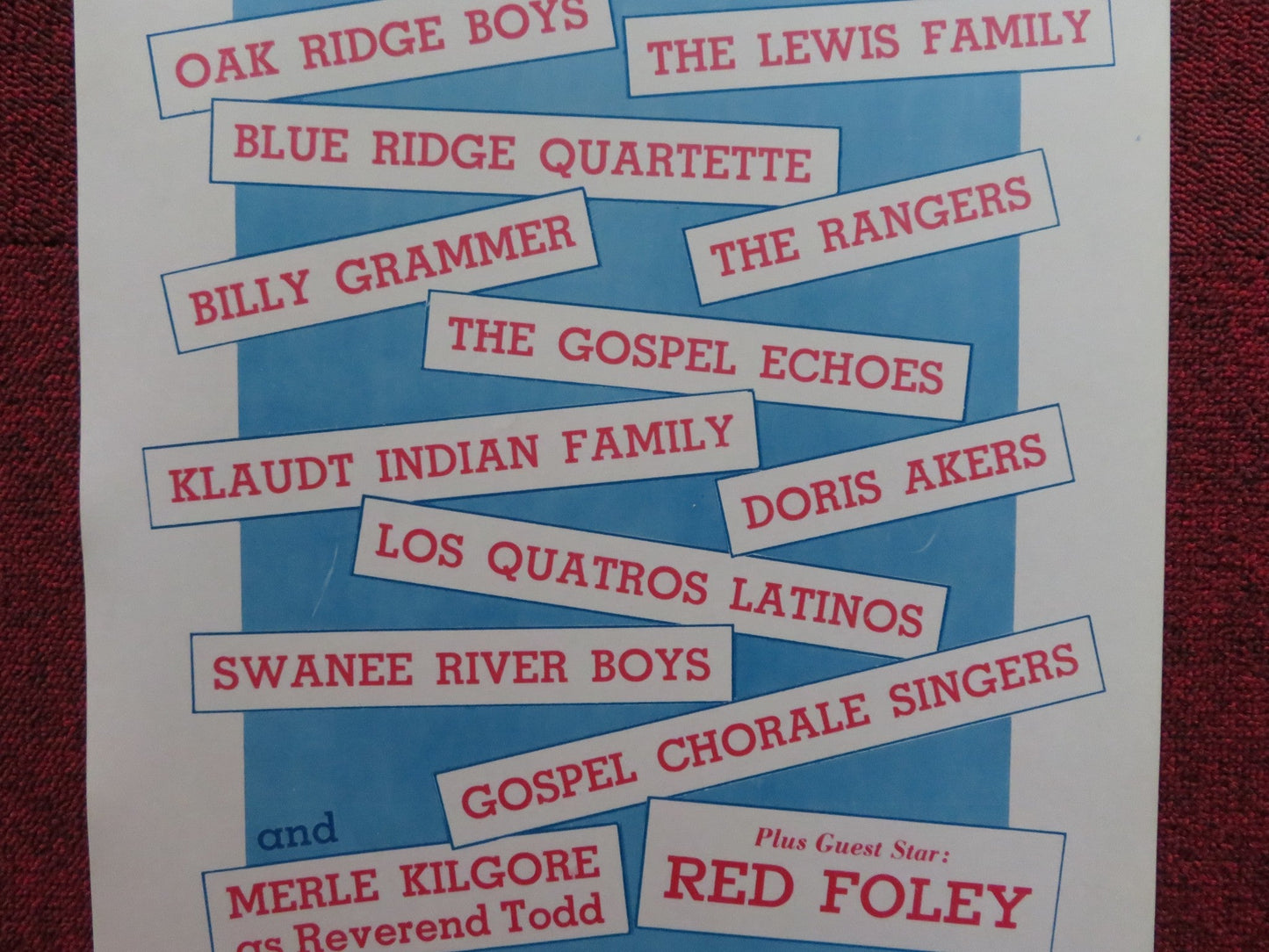 SING A SONG FOR HEAVEN'S SAKE US INSERT (14"x 36") POSTER MERLE KILGORE 1966 Rendezvous Cinema Movie posters