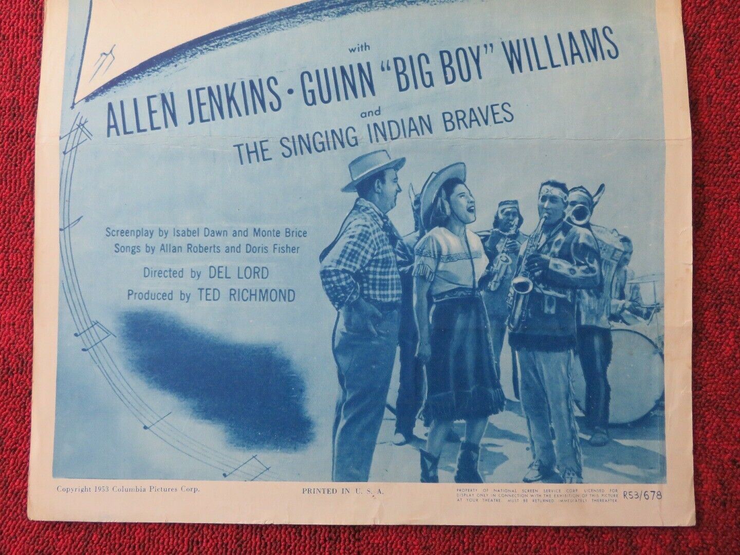 SINGIN' IN THE CORN US INSERT (14"x 36") POSTER JUDY CANOVA 1953 Movie posters