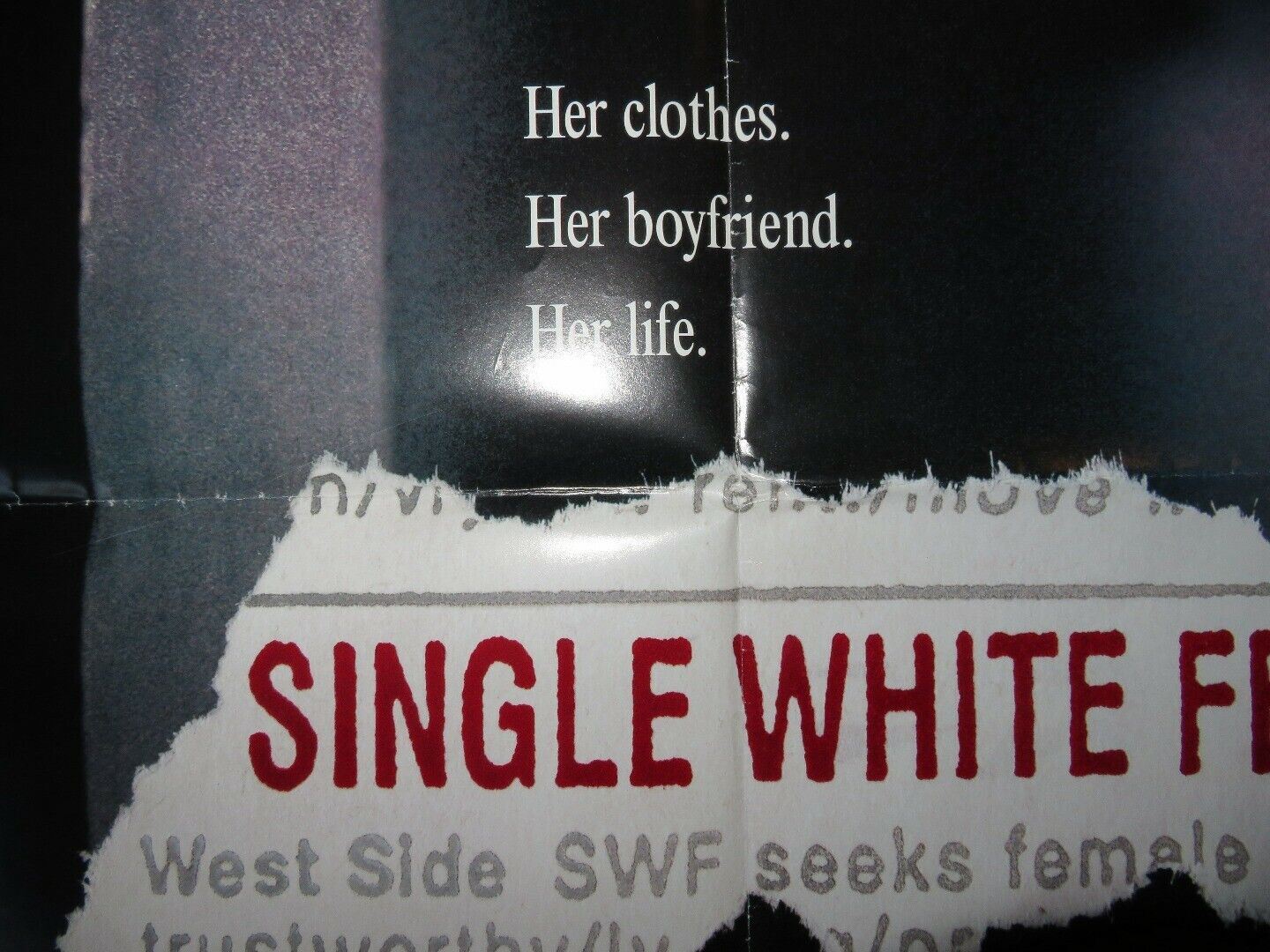 SINGLE WHITE FEMALE FOLDED US ONE SHEET POSTER BRIDGET FONDA 1992 Movie posters