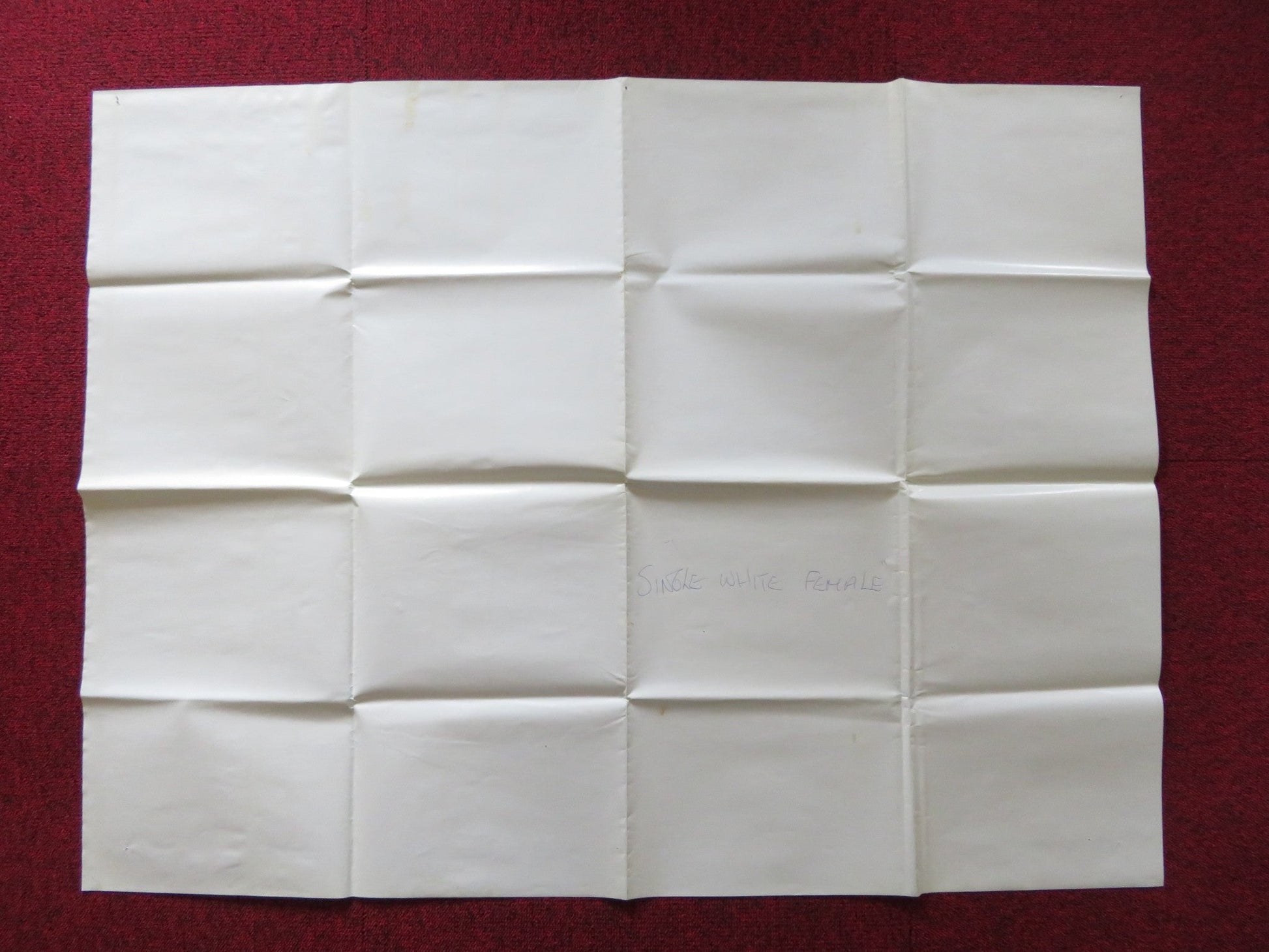 SINGLE WHITE FEMALE UK QUAD POSTER FOLDED BRIDGET FONDA J. JASON LEIGH 1992 Rendezvous Cinema Movie posters