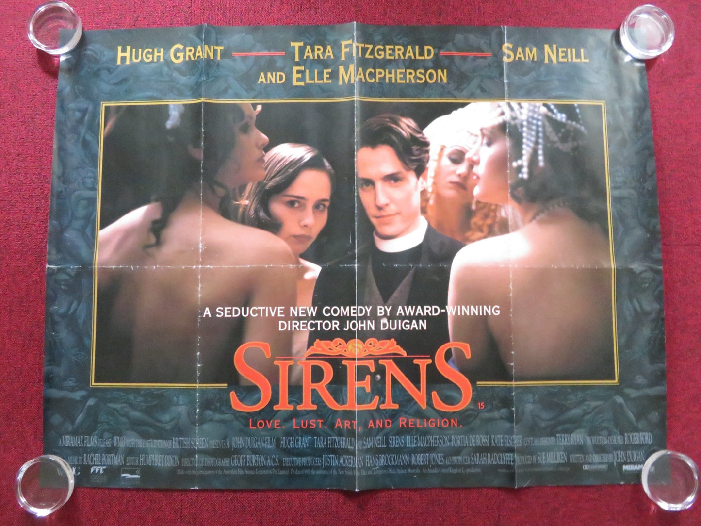 SIRENS UK QUAD (30"x 40") ROLLED POSTER HUGH GRANT TARA FITZGERALD 1994 Rendezvous Cinema Movie posters