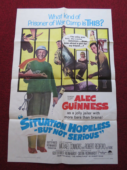 SITUATION HOPELESS - BUT NOT SERIOUS FOLDED US ONE SHEET POSTER A. GUINNESS 1965 Rendezvous Cinema Movie posters