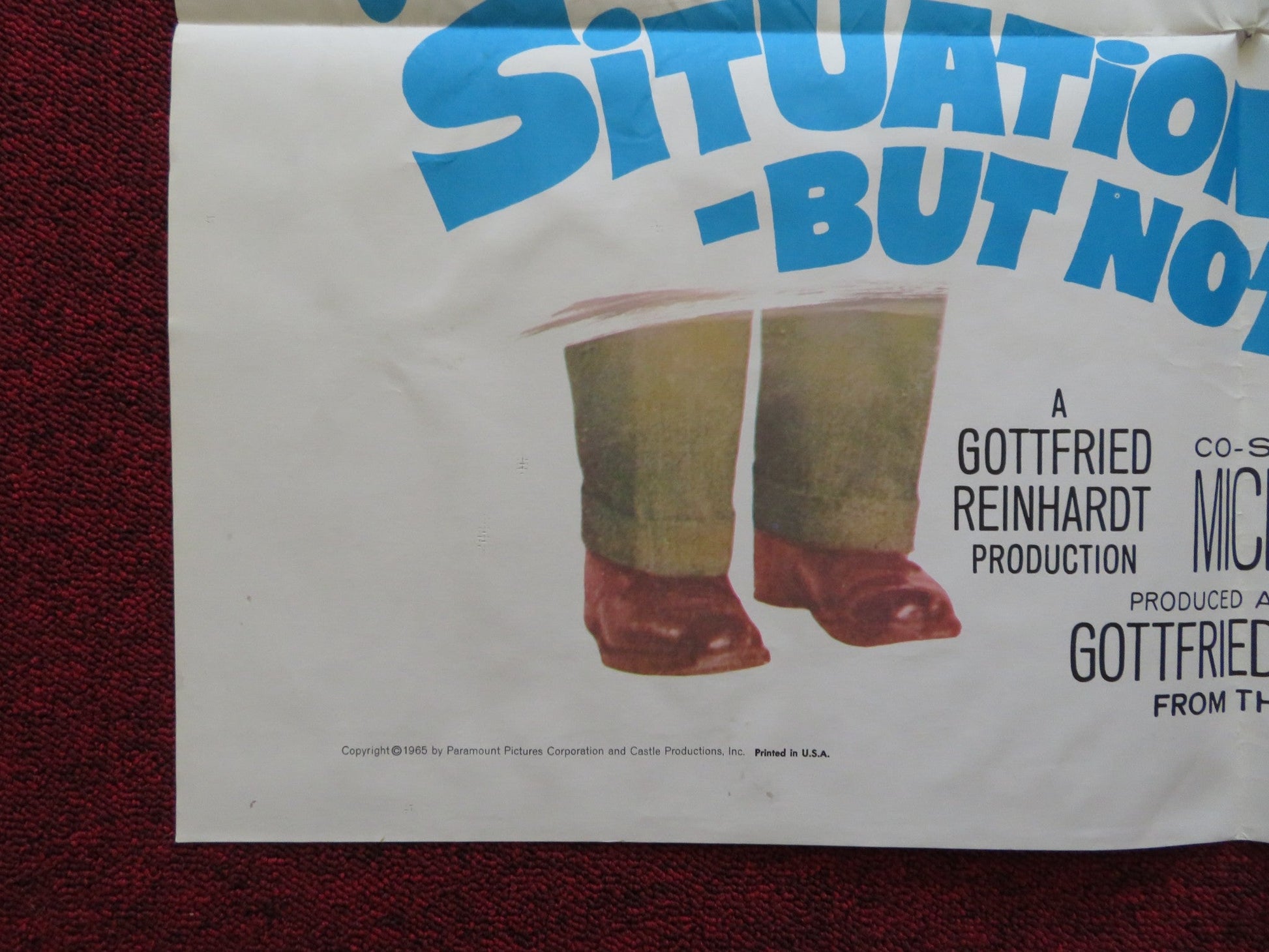 SITUATION HOPELESS - BUT NOT SERIOUS FOLDED US ONE SHEET POSTER A. GUINNESS 1965 Rendezvous Cinema Movie posters