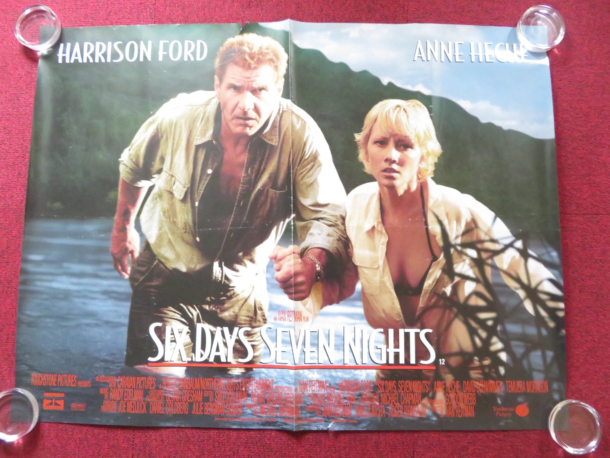 SIX DAYS SEVEN NIGHTS UK QUAD (30"x 40") ROLLED POSTER HARRISON FORD HECHE 1998 Rendezvous Cinema Movie posters