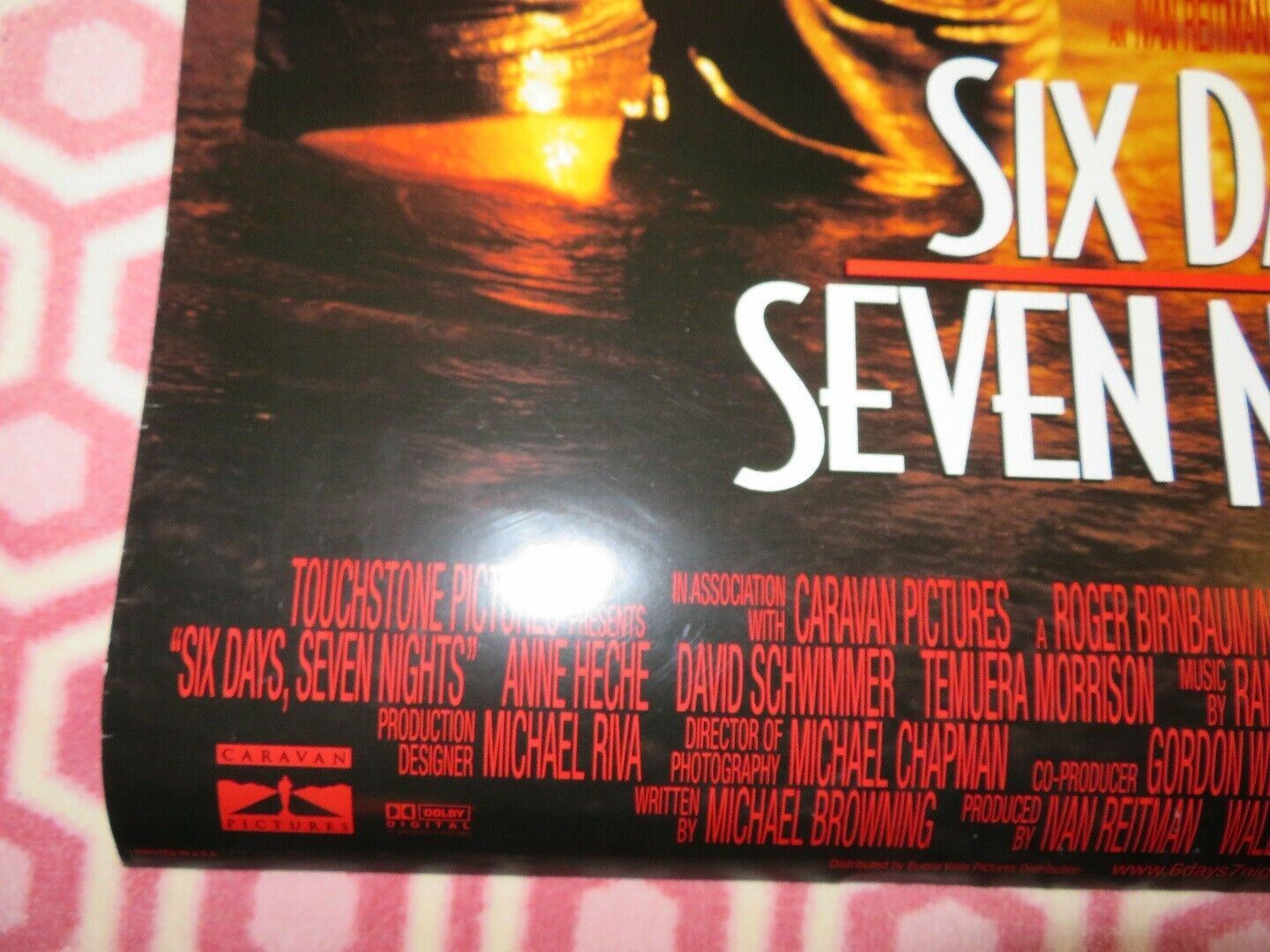 SIX DAYS SEVEN NIGHTS US ONE SHEET ROLLED POSTER HARRISON FORD 1998 Movie posters