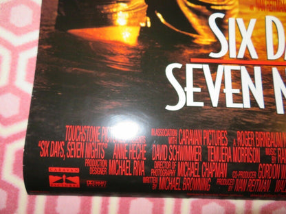 SIX DAYS SEVEN NIGHTS US ONE SHEET ROLLED POSTER HARRISON FORD 1998 Movie posters
