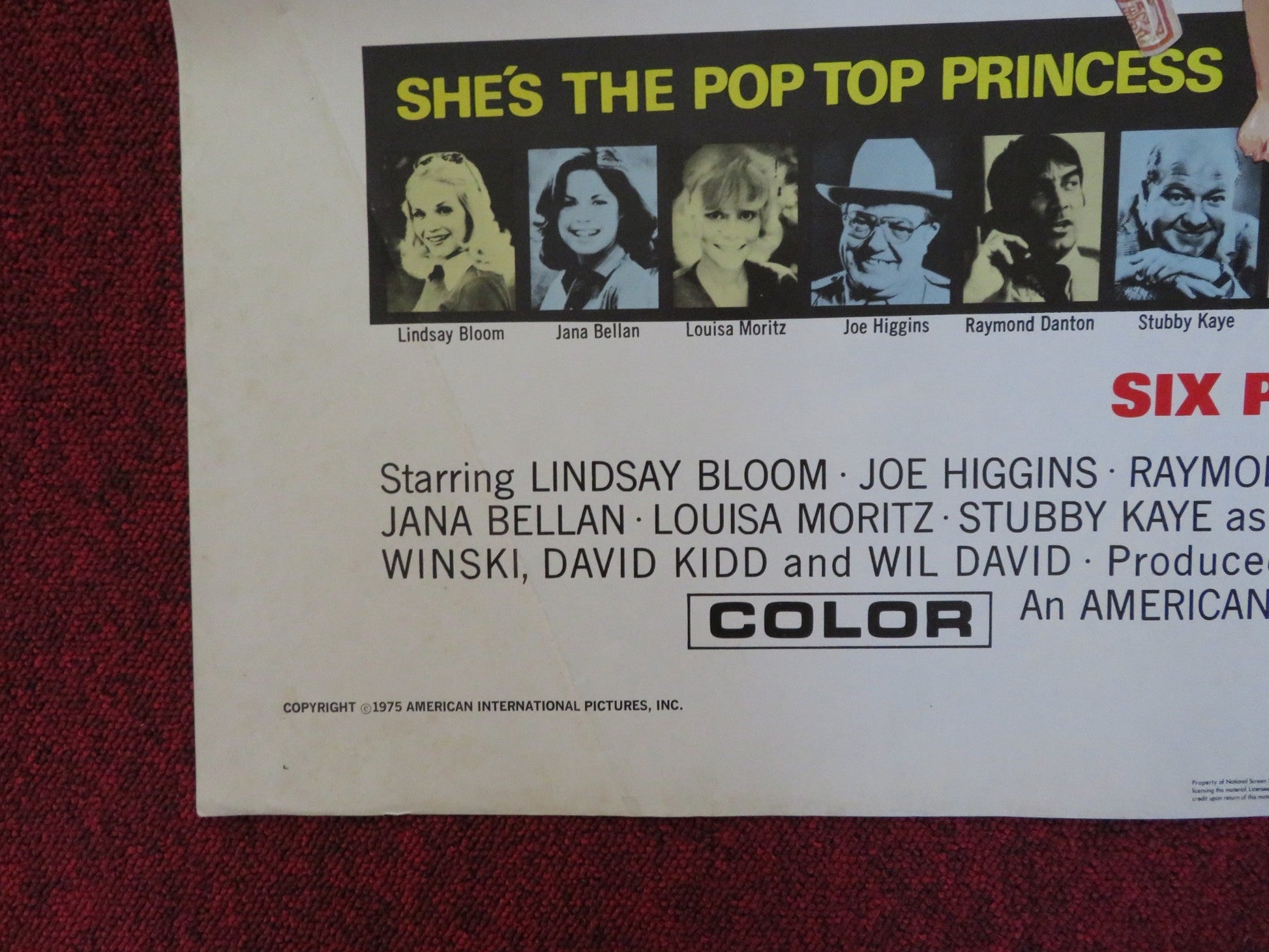 SIX PACK ANNIE FOLDED US ONE SHEET POSTER LINDSAY BLOOM JOE HIGGINS 1975 Rendezvous Cinema Movie posters