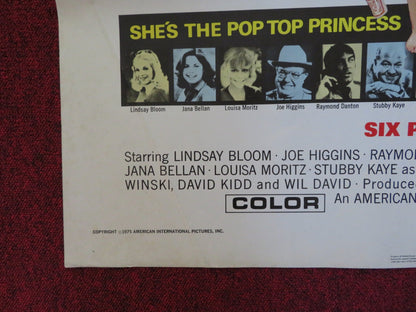 SIX PACK ANNIE FOLDED US ONE SHEET POSTER LINDSAY BLOOM JOE HIGGINS 1975 Rendezvous Cinema Movie posters