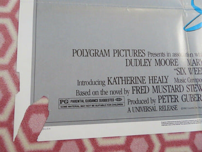 SIX WEEKS US ONE SHEET POSTER DUDLEY MOORE MARY TYLER MOORE 1982 Movie posters