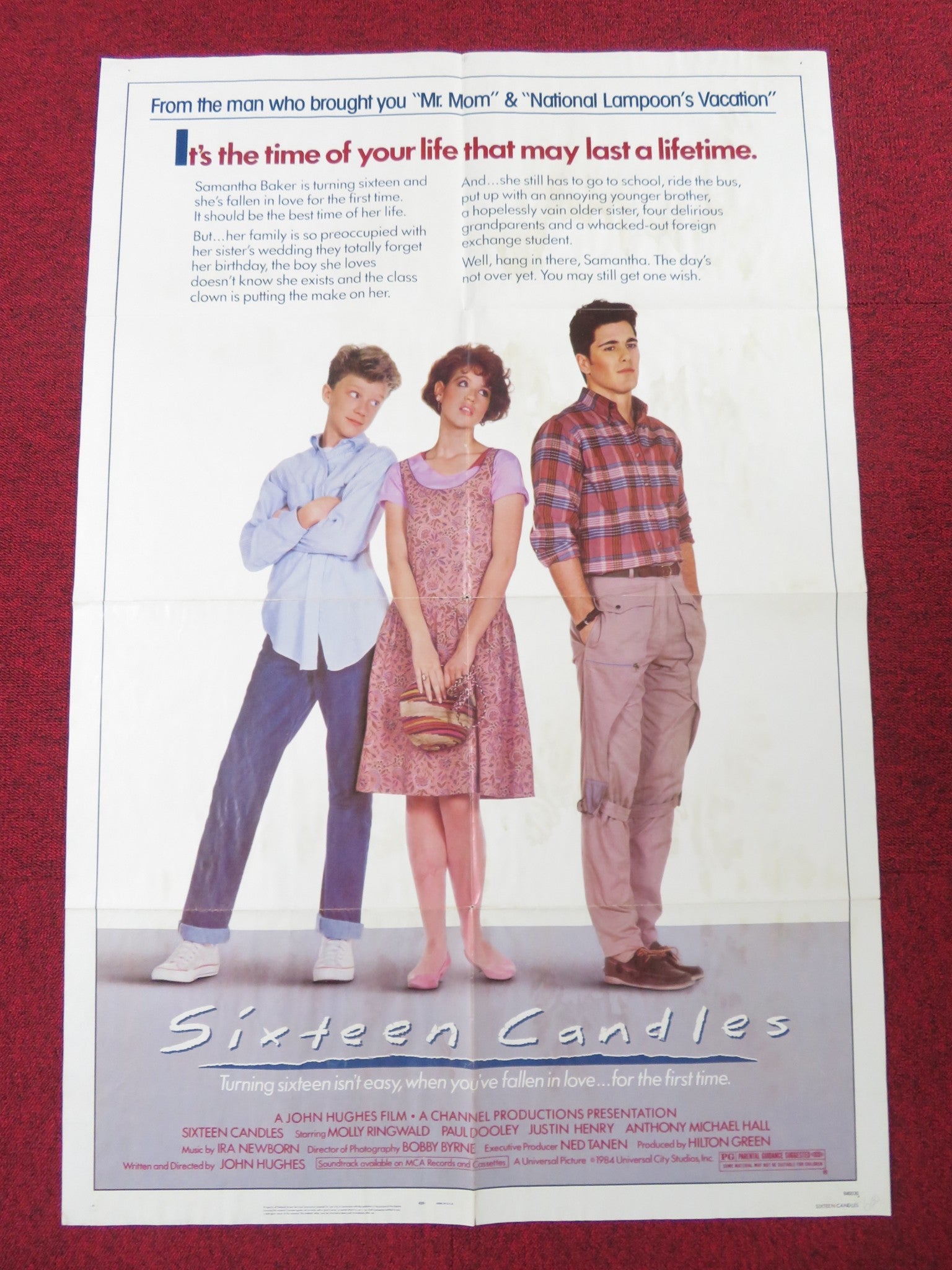 SIXTEEN CANDLES FOLDED US ONE SHEET POSTER MOLLY RINGWALD ANTHONY M. HALL 1984 Rendezvous Cinema Movie posters