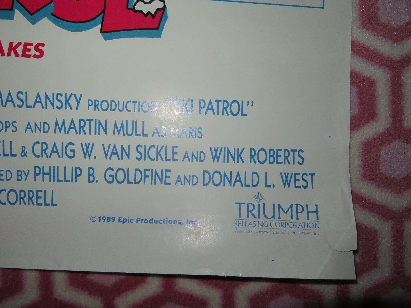 SKI PATROL US ONE SHEET POSTER ROGER ROSE YVETTE NIPAR 1990 - Rendezvous Cinema