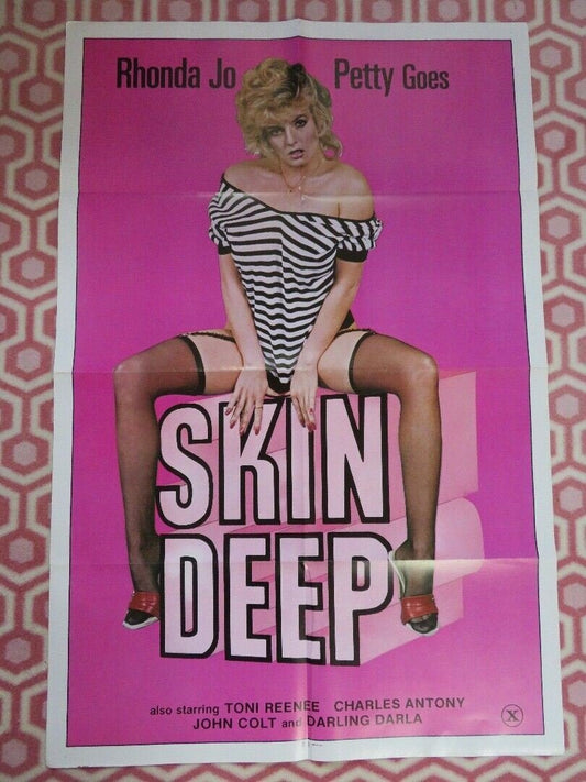 SKIN DEEP ADULT FOLDED US ONE SHEET POSTER RHONDA JO PETTY GOES 1982 - Rendezvous Cinema
