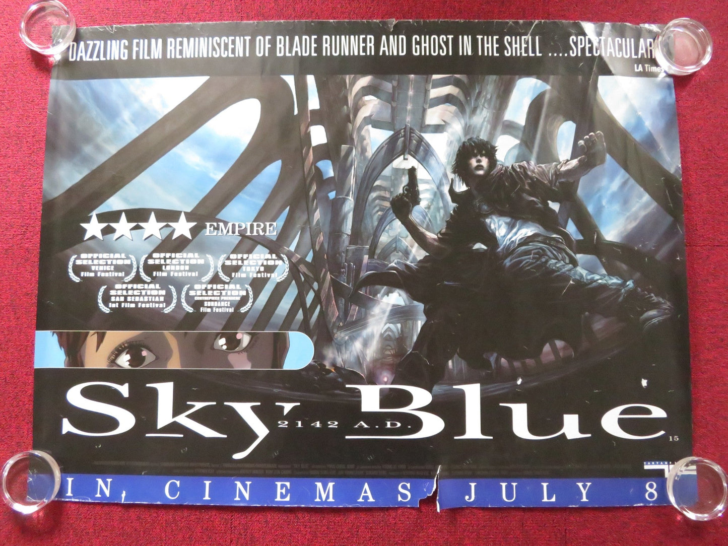 SKY BLUE UK QUAD ROLLED POSTER ANDREW ABLESON CATHY CAVADINI 2003 Rendezvous Cinema Movie posters