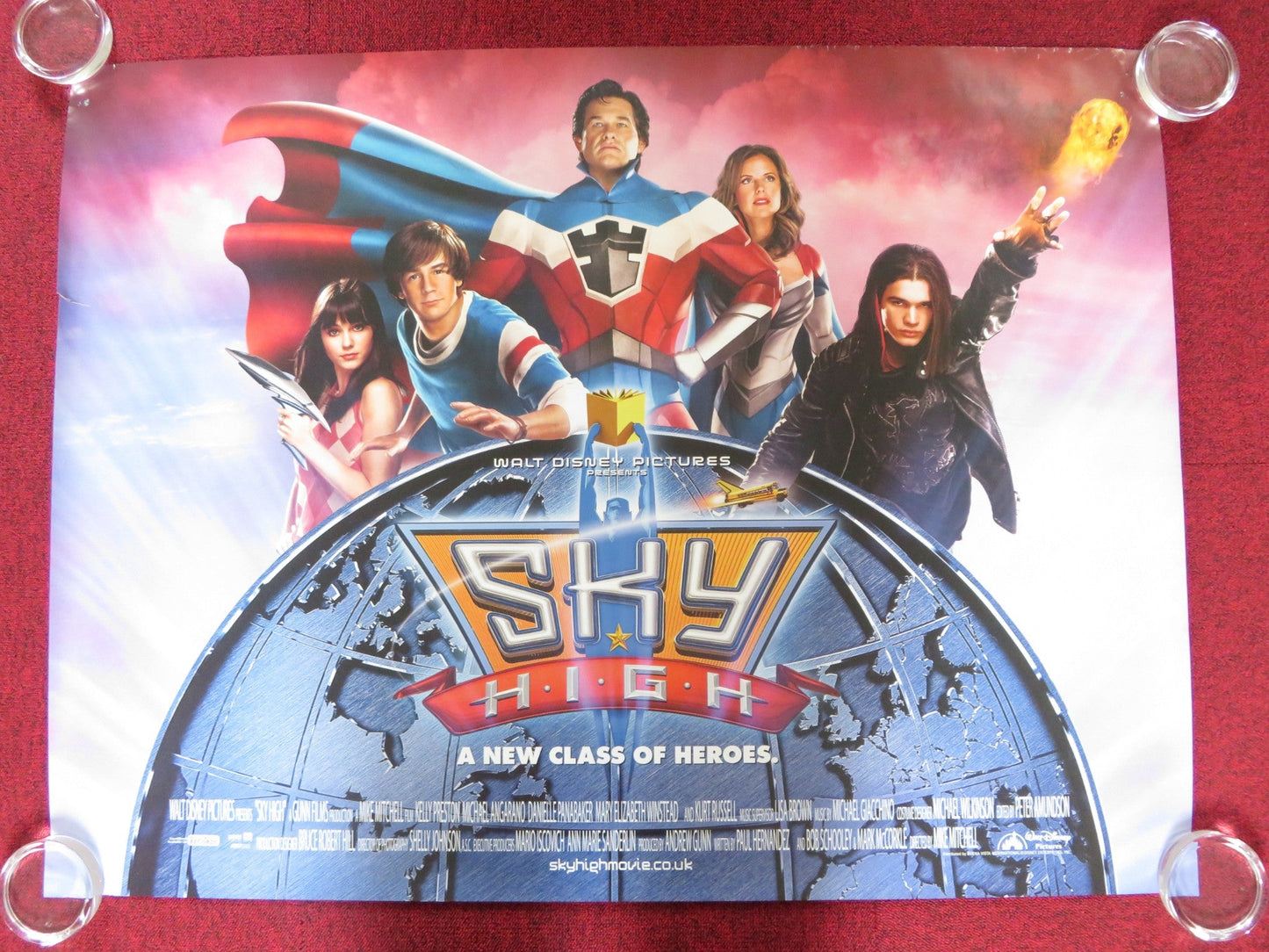 SKY HIGH UK QUAD ROLLED POSTER DISNEY KURT RUSSELL KELLY PRESTON 2005 Rendezvous Cinema Movie posters
