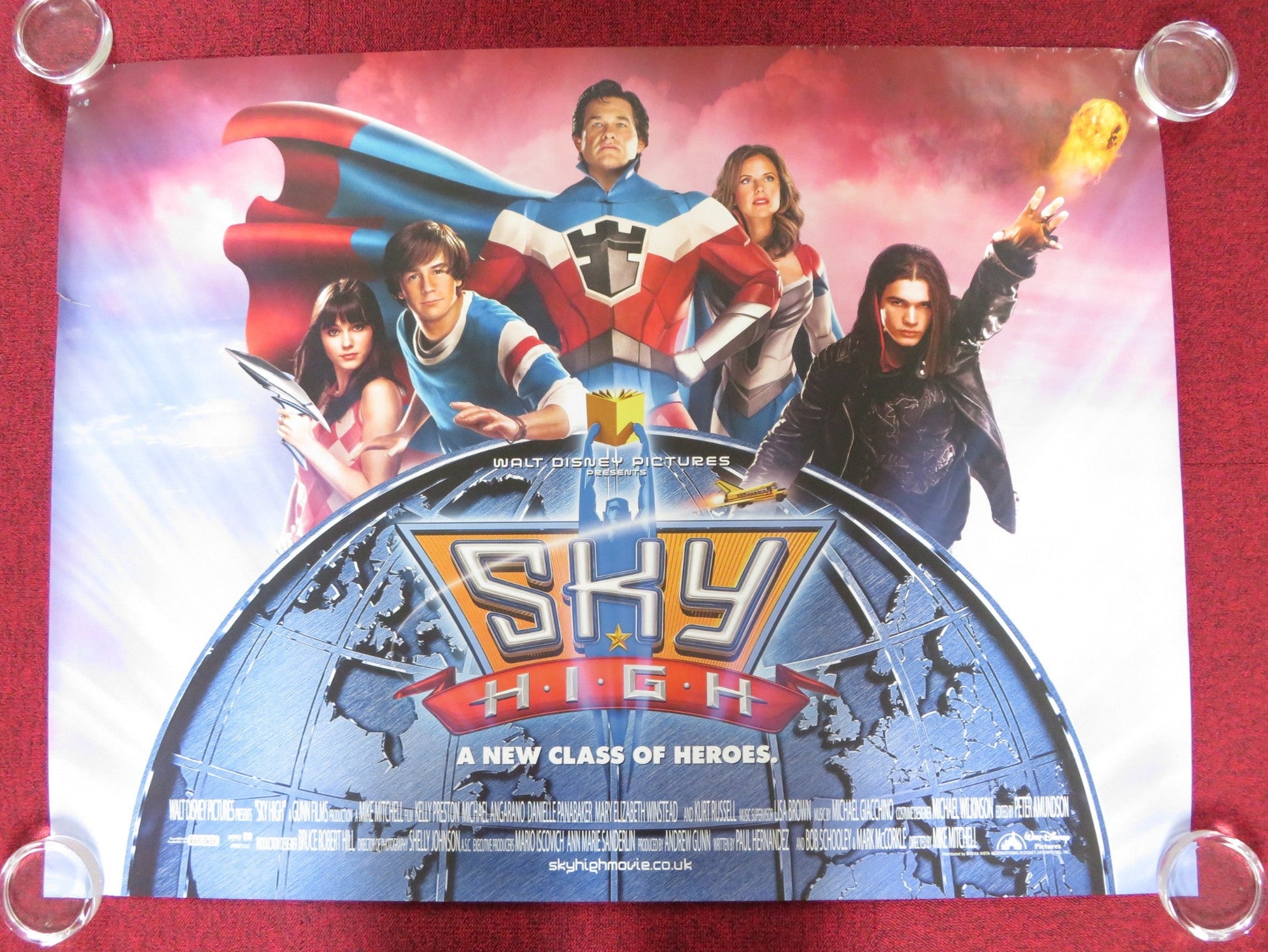 SKY HIGH UK QUAD ROLLED POSTER DISNEY KURT RUSSELL KELLY PRESTON 2005 Rendezvous Cinema Movie posters