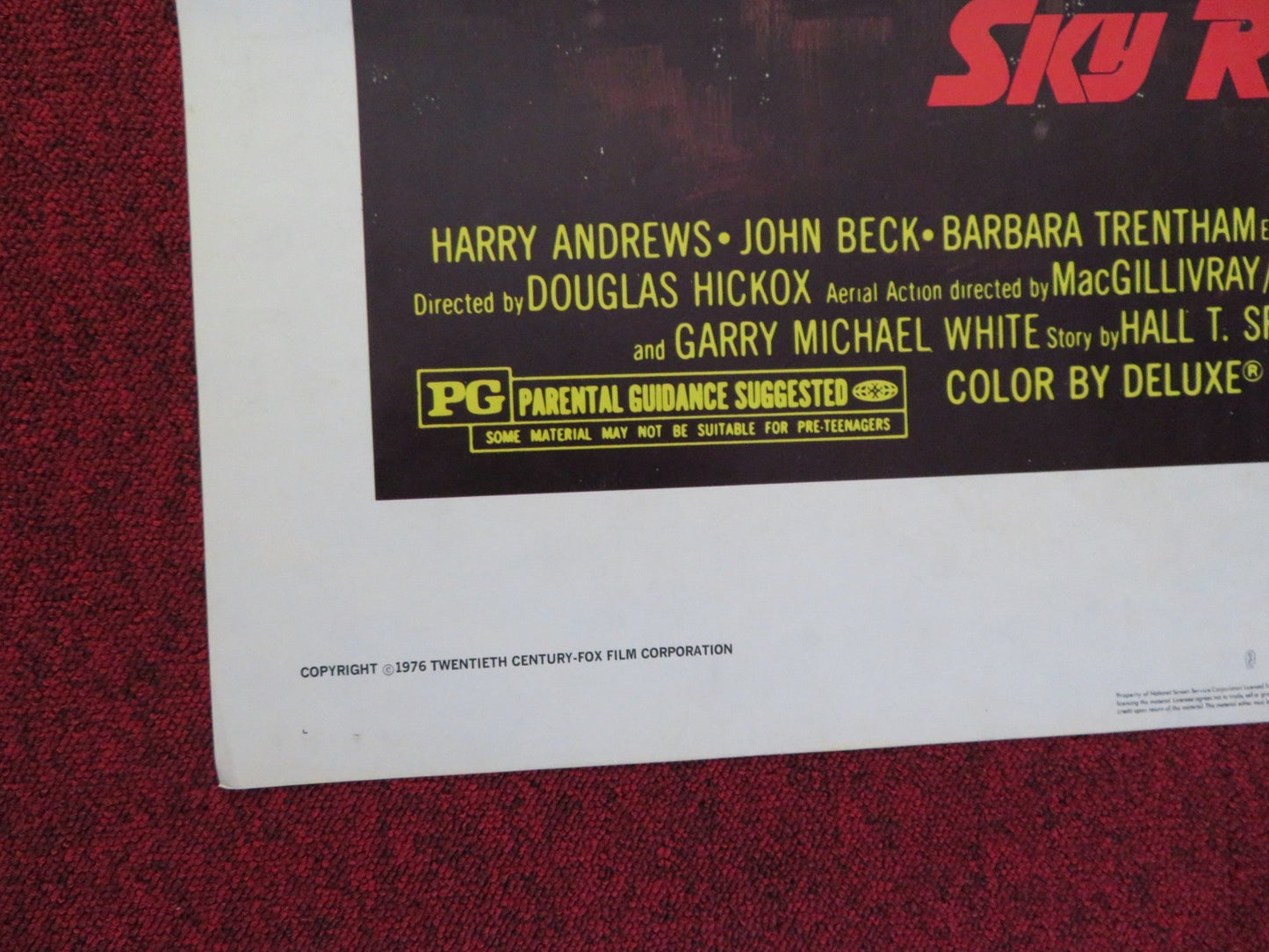 SKY RIDERS FOLDED US ONE SHEET POSTER JAMES COBURN SUSANNAH YORK 1976 Rendezvous Cinema Movie posters