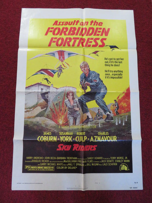 SKY RIDERS FOLDED US ONE SHEET POSTER JAMES COBURN SUSANNAH YORK 1976 Rendezvous Cinema Movie posters
