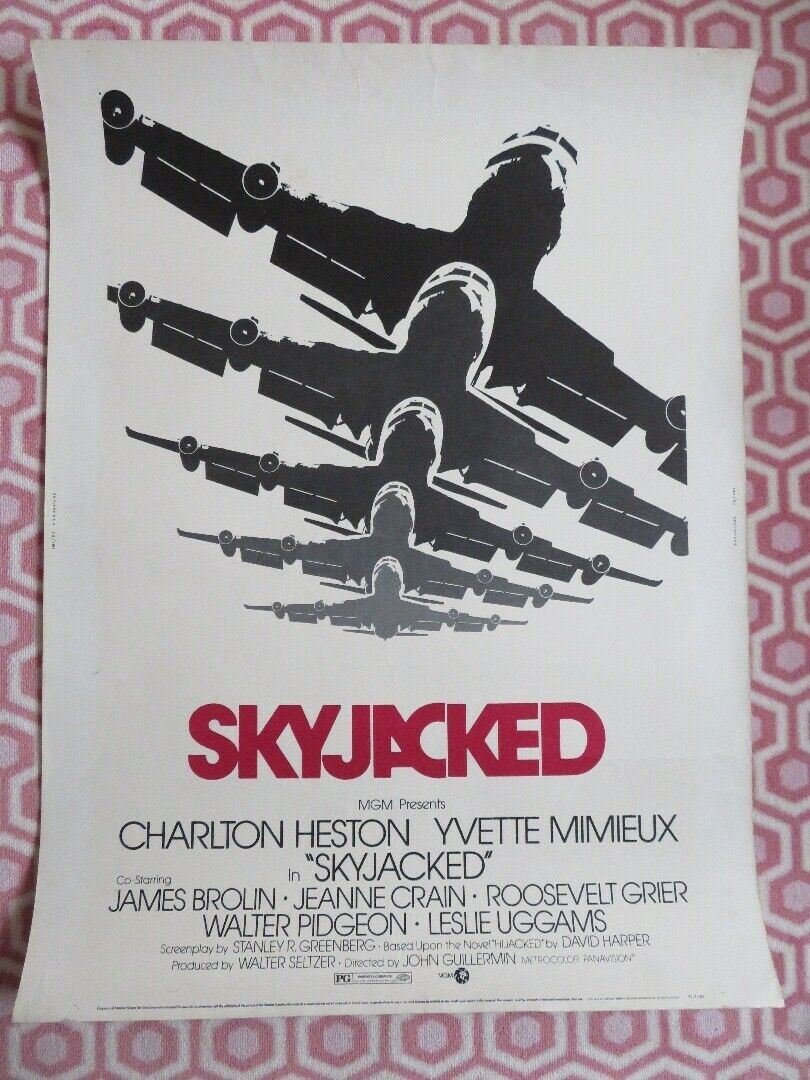 SKYJACKED 30"x 40" ON CARD ROLLED POSTER CHARLTON HESTON YVETTE MIMIEUX 1972 Movie posters