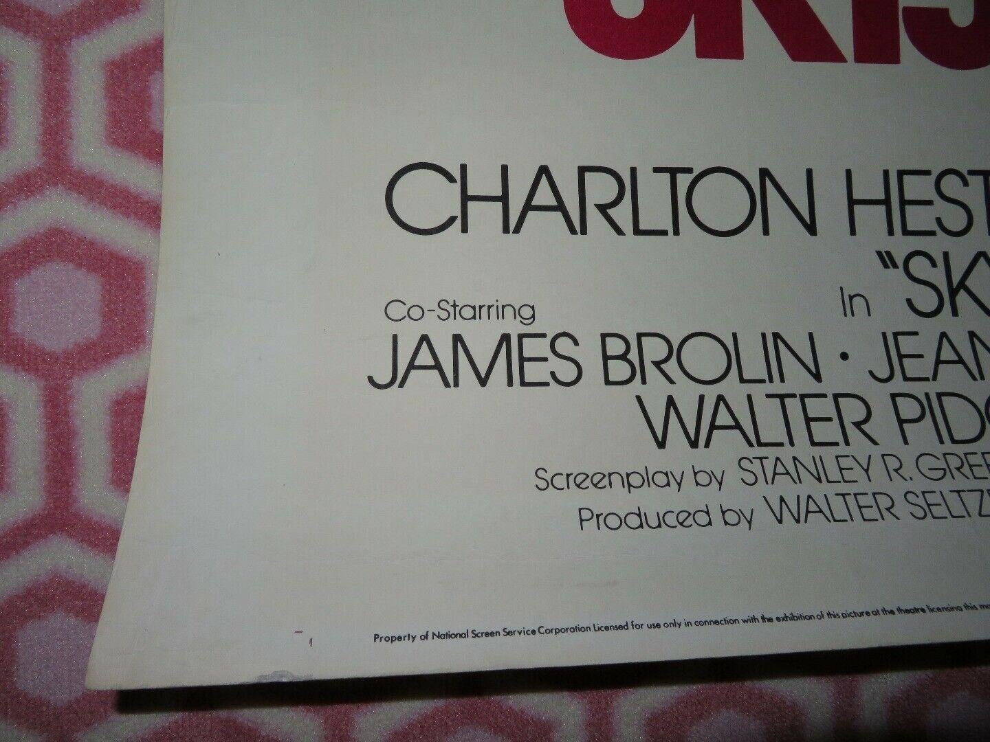 SKYJACKED 30"x 40" ON CARD ROLLED POSTER CHARLTON HESTON YVETTE MIMIEUX 1972 Movie posters