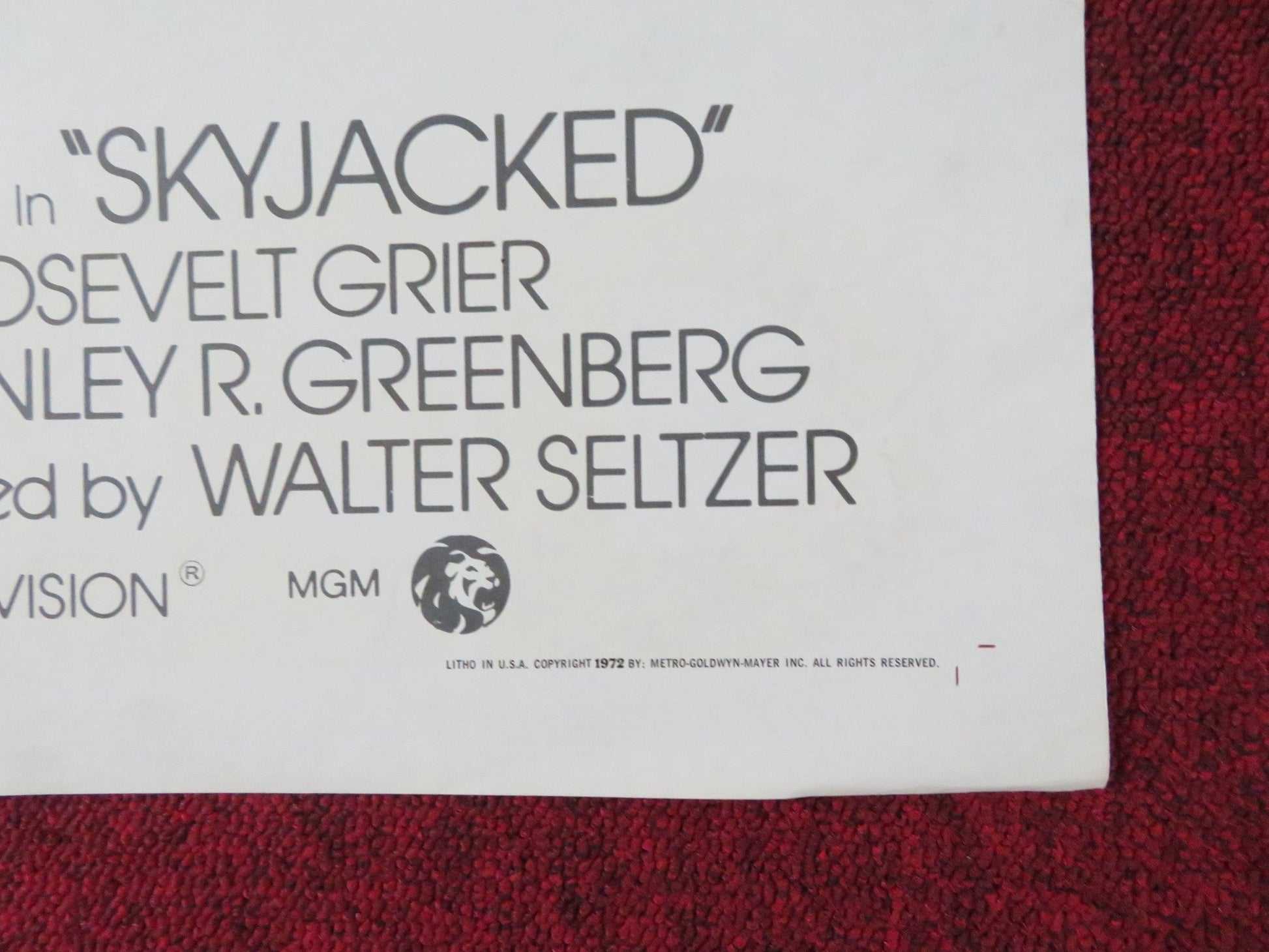 SKYJACKED FOLDED US ONE SHEET POSTER CHARLTON HESTON YVETTE MIMIEUX 1972 Rendezvous Cinema Movie posters