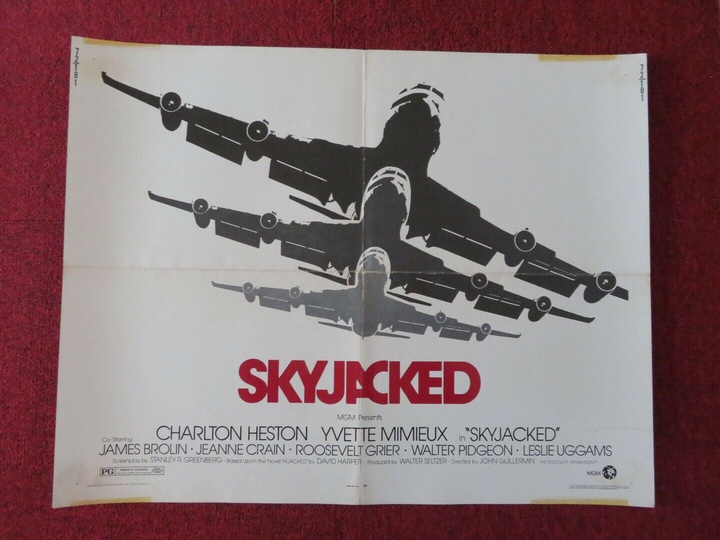 SKYJACKED US HALF SHEET (22"x 28") POSTER CHARLTON HESTON YVETTE MIMIEUX 1972 Movie posters