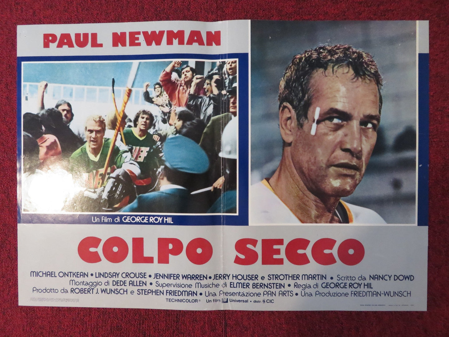 SLAP SHOT - A ITALIAN FOTOBUSTA POSTER PAUL NEWMAN MICHAEL ONTKEAN 1977 Rendezvous Cinema Movie posters