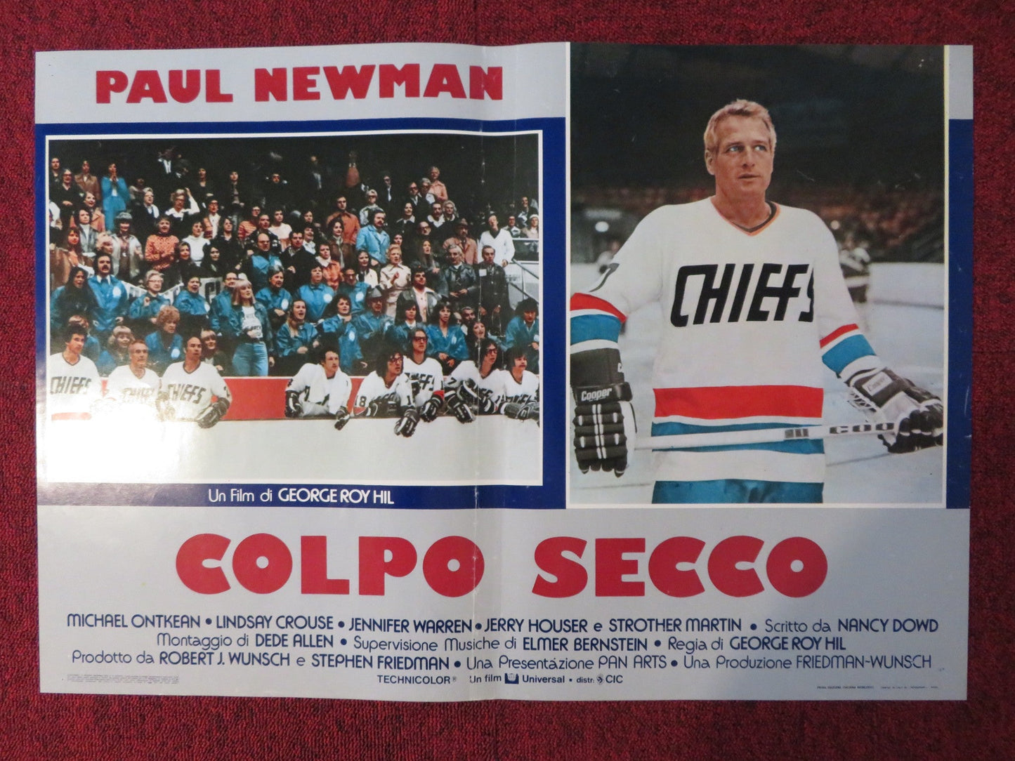 SLAP SHOT - A ITALIAN FOTOBUSTA POSTER PAUL NEWMAN MICHAEL ONTKEAN 1977 Rendezvous Cinema Movie posters