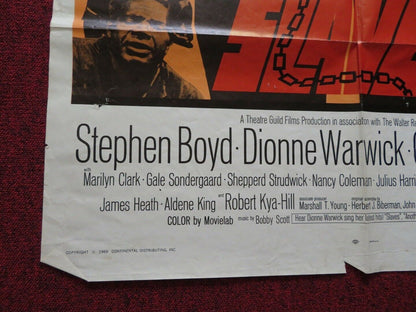 SLAVES FOLDED US ONE SHEET POSTER STEPHEN BOYD DIONNE WARWICK 1969 - Rendezvous Cinema