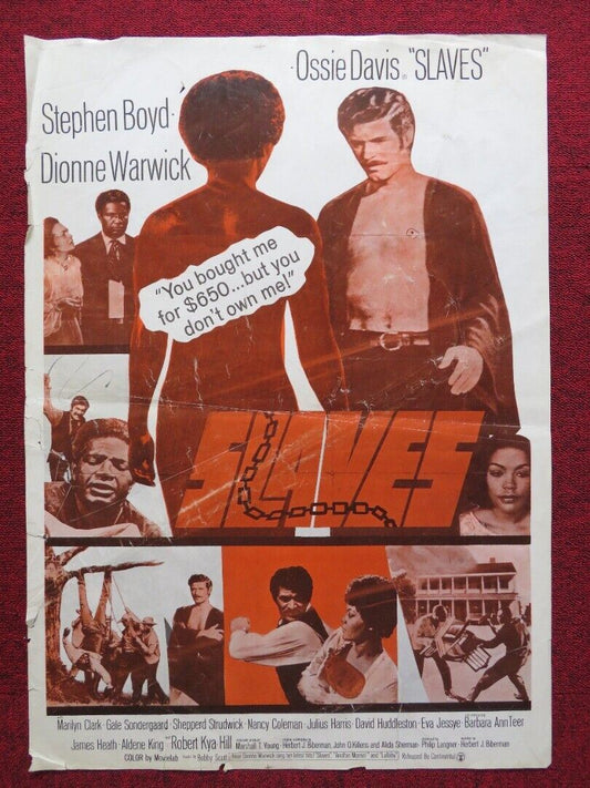 SLAVES U.S ROLLED POSTER OSSIE DAVIES DIONNE WARWICK 1969 Rendezvous Cinema Movie posters