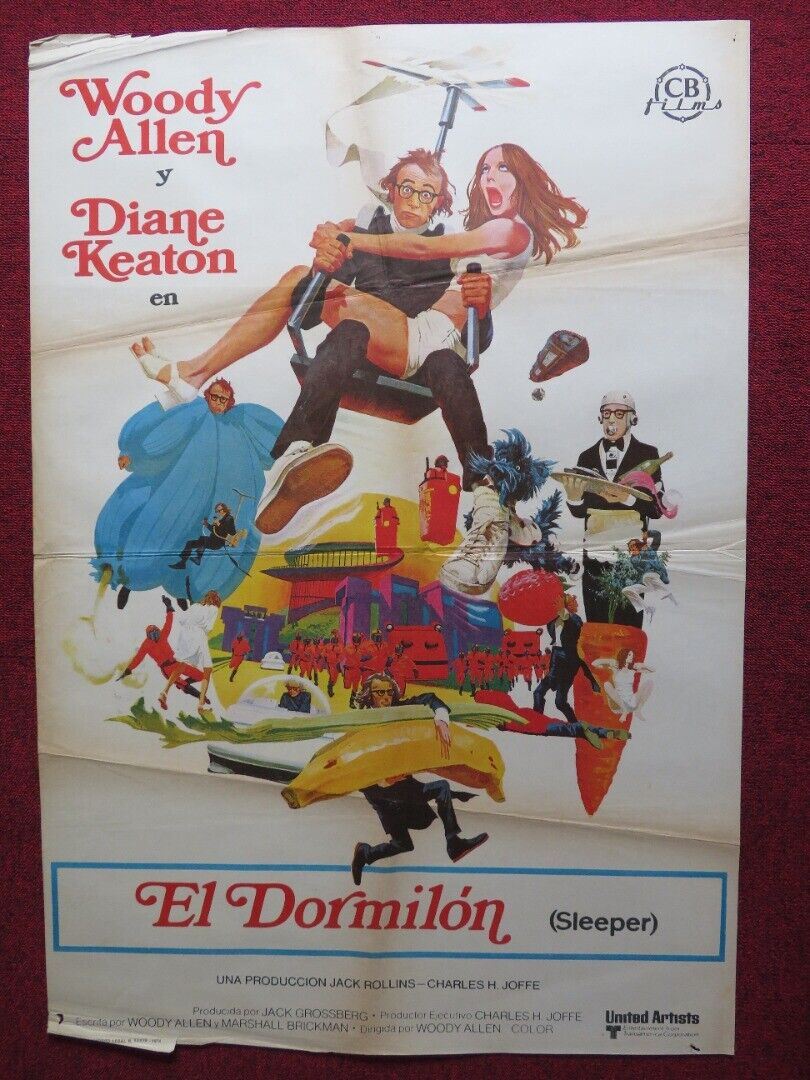 SLEEPER SPANISH ROLLED POSTER WOODY ALLEN DIANE KEATON 1973 Movie posters