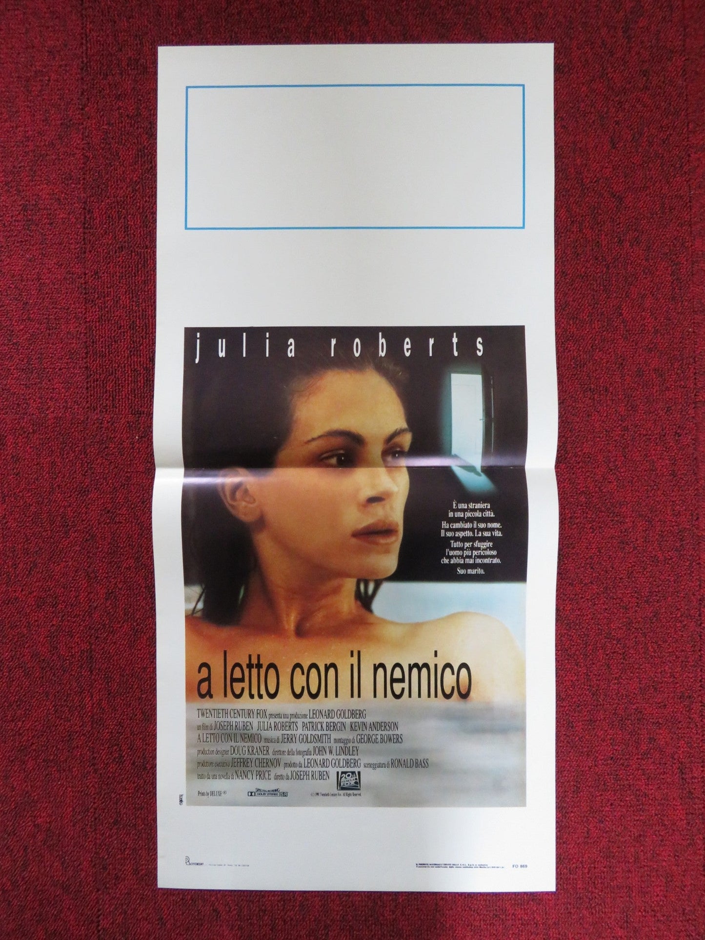 SLEEPING WITH THE ENEMY ITALIAN LOCANDINA POSTER JULIA ROBERTS P. BERGIN 1991 Rendezvous Cinema Movie posters
