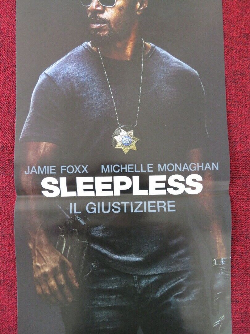 SLEEPLESS ITALIAN LOCANDINA (26.5"x12.5") POSTER JAMIE FOXX M MONAGHAN 2017 Rendezvous Cinema Movie posters