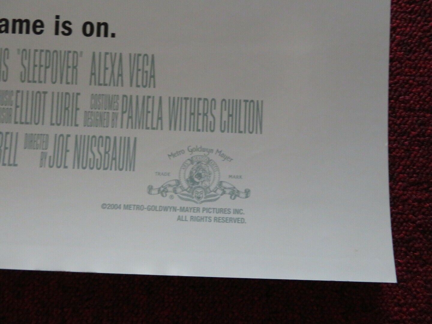 SLEEPOVER US ONE SHEET ROLLED POSTER ALEXA VEGA MIKA BOOREM 2004 Movie posters
