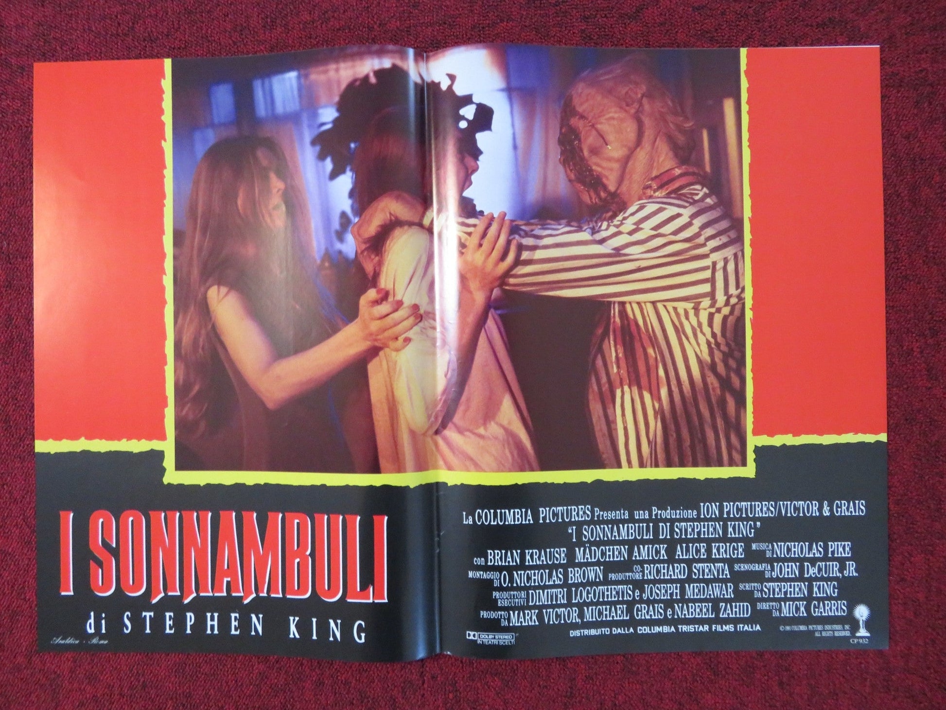 SLEEPWALKERS - B ITALIAN FOTOBUSTA POSTER STEPHEN KING BRIAN KRAUSE 1992 Rendezvous Cinema Movie posters