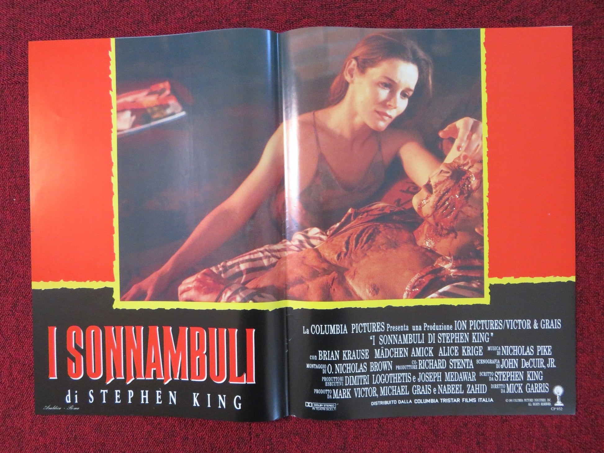 SLEEPWALKERS - C ITALIAN FOTOBUSTA POSTER STEPHEN KING BRIAN KRAUSE 1992 Rendezvous Cinema Movie posters