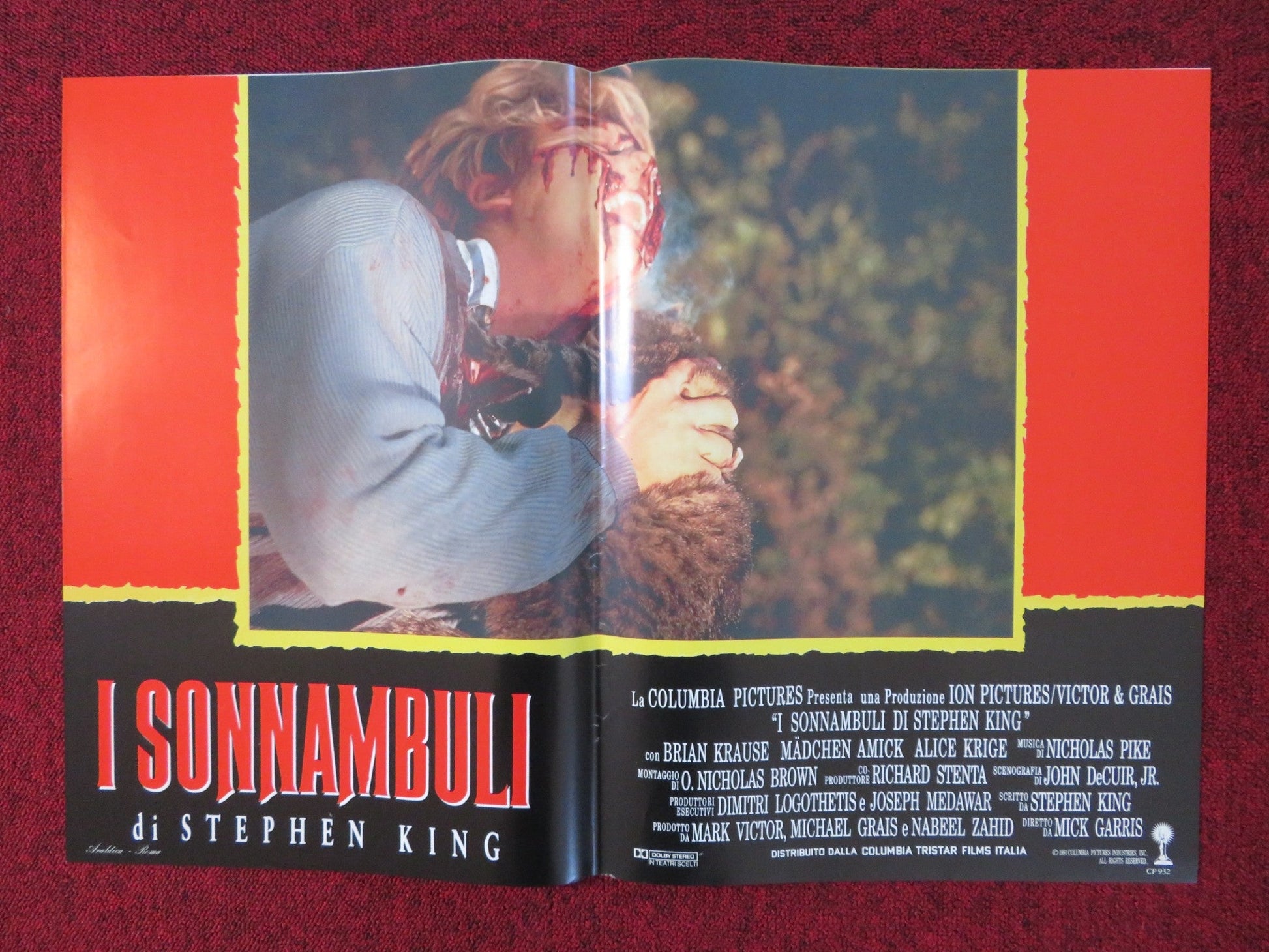 SLEEPWALKERS - E ITALIAN FOTOBUSTA POSTER STEPHEN KING BRIAN KRAUSE 1992 Rendezvous Cinema Movie posters