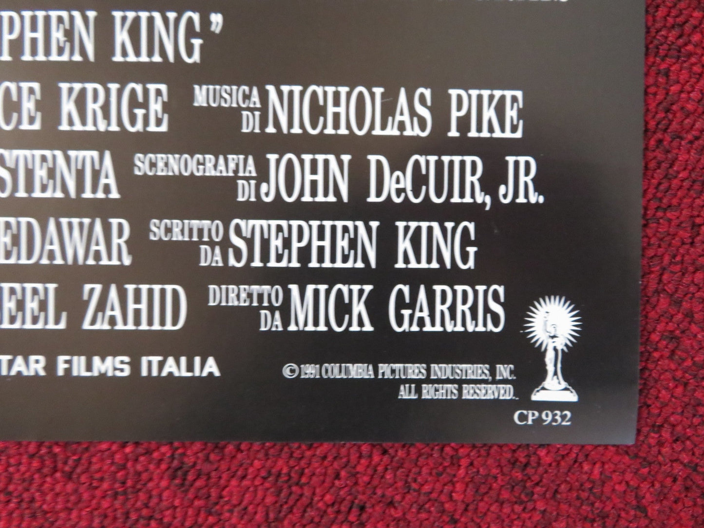 SLEEPWALKERS - F ITALIAN FOTOBUSTA POSTER STEPHEN KING BRIAN KRAUSE 1992 Rendezvous Cinema Movie posters