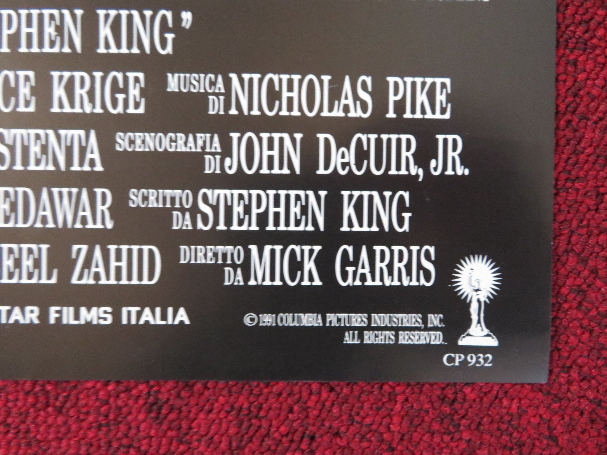 SLEEPWALKERS - F ITALIAN FOTOBUSTA POSTER STEPHEN KING BRIAN KRAUSE 1992 Rendezvous Cinema Movie posters