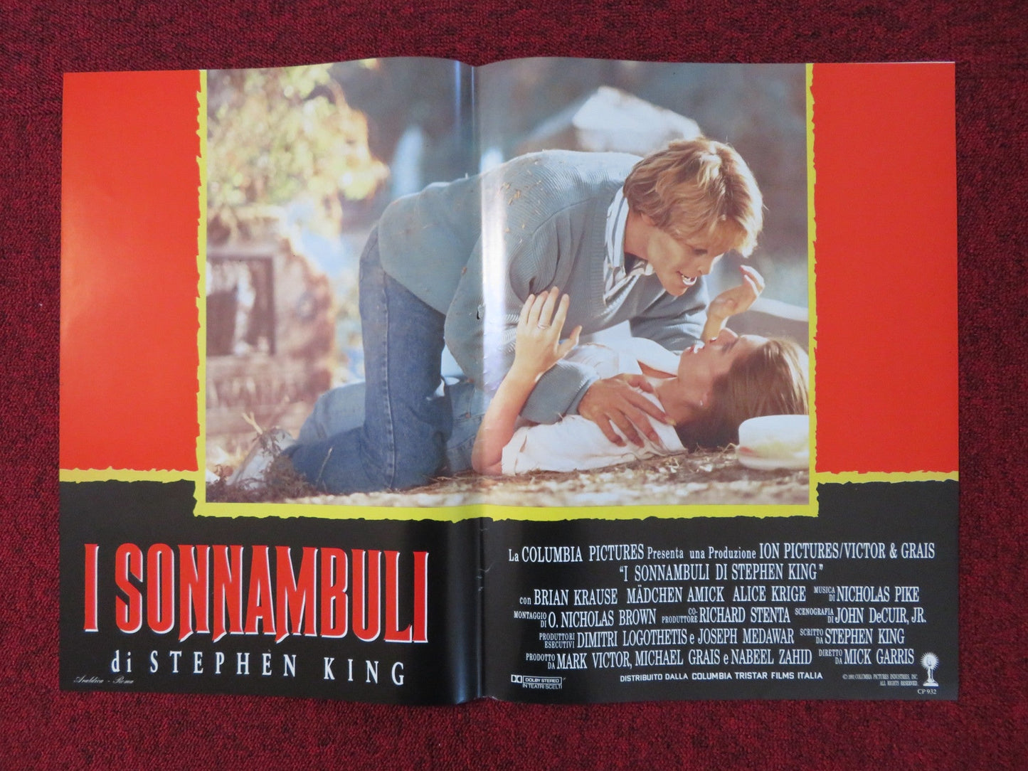 SLEEPWALKERS - F ITALIAN FOTOBUSTA POSTER STEPHEN KING BRIAN KRAUSE 1992 Rendezvous Cinema Movie posters