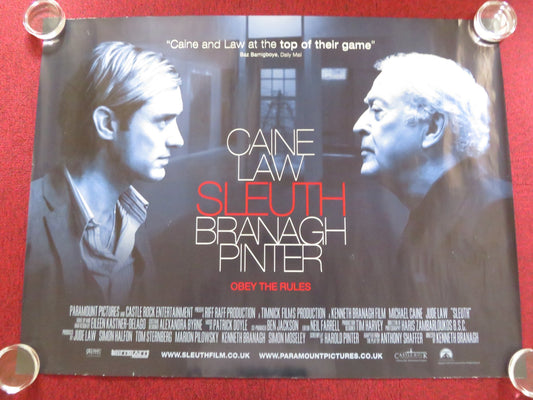 SLEUTH UK QUAD ROLLED POSTER MICHAEL CAINE JUDE LAW 2007 Rendezvous Cinema Movie posters