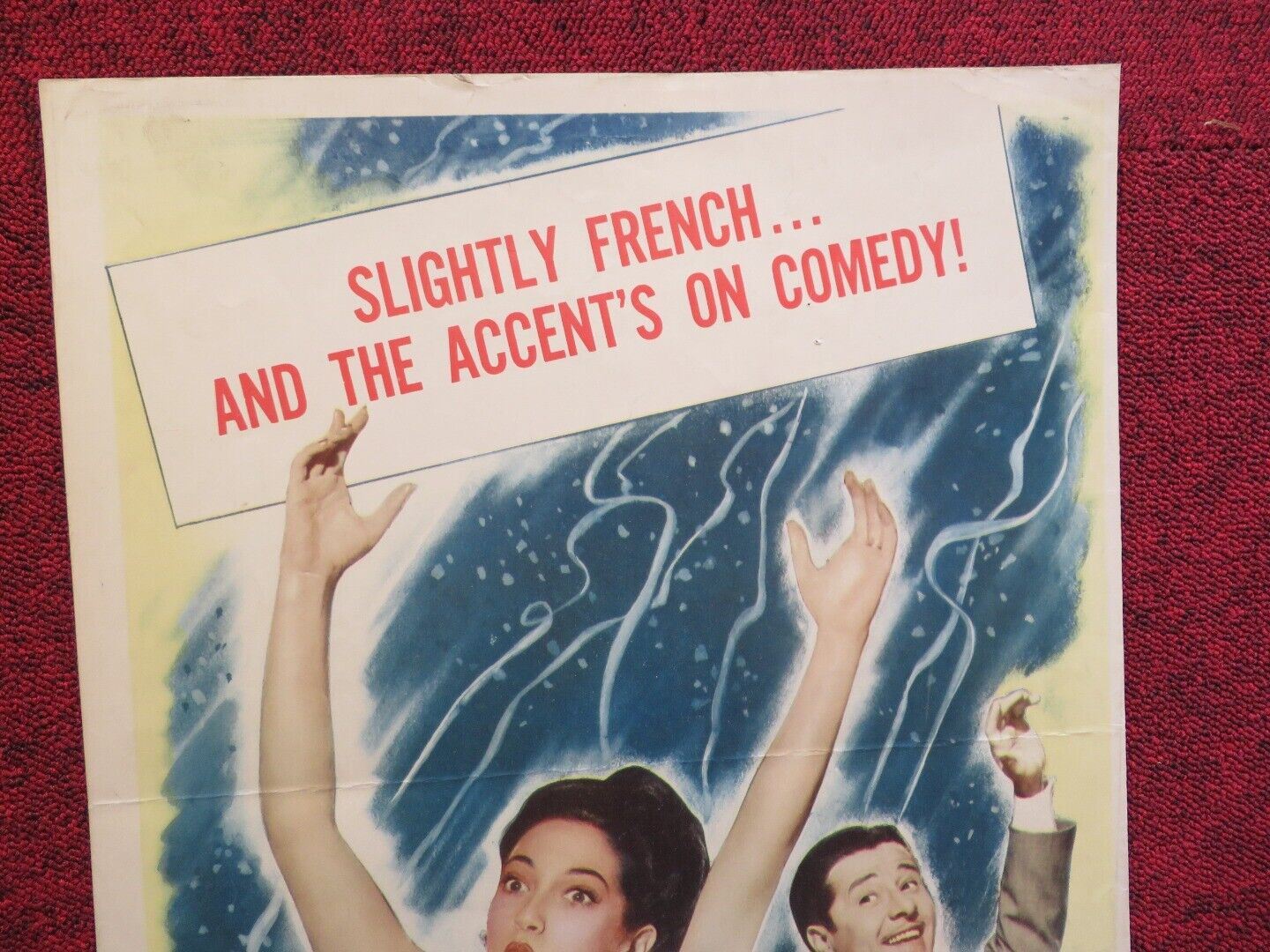 SLIGHTLY FRENCH US INSERT (14"x 36") POSTER DOROTHY LAMOUR DON AMECHE 1948 Movie posters