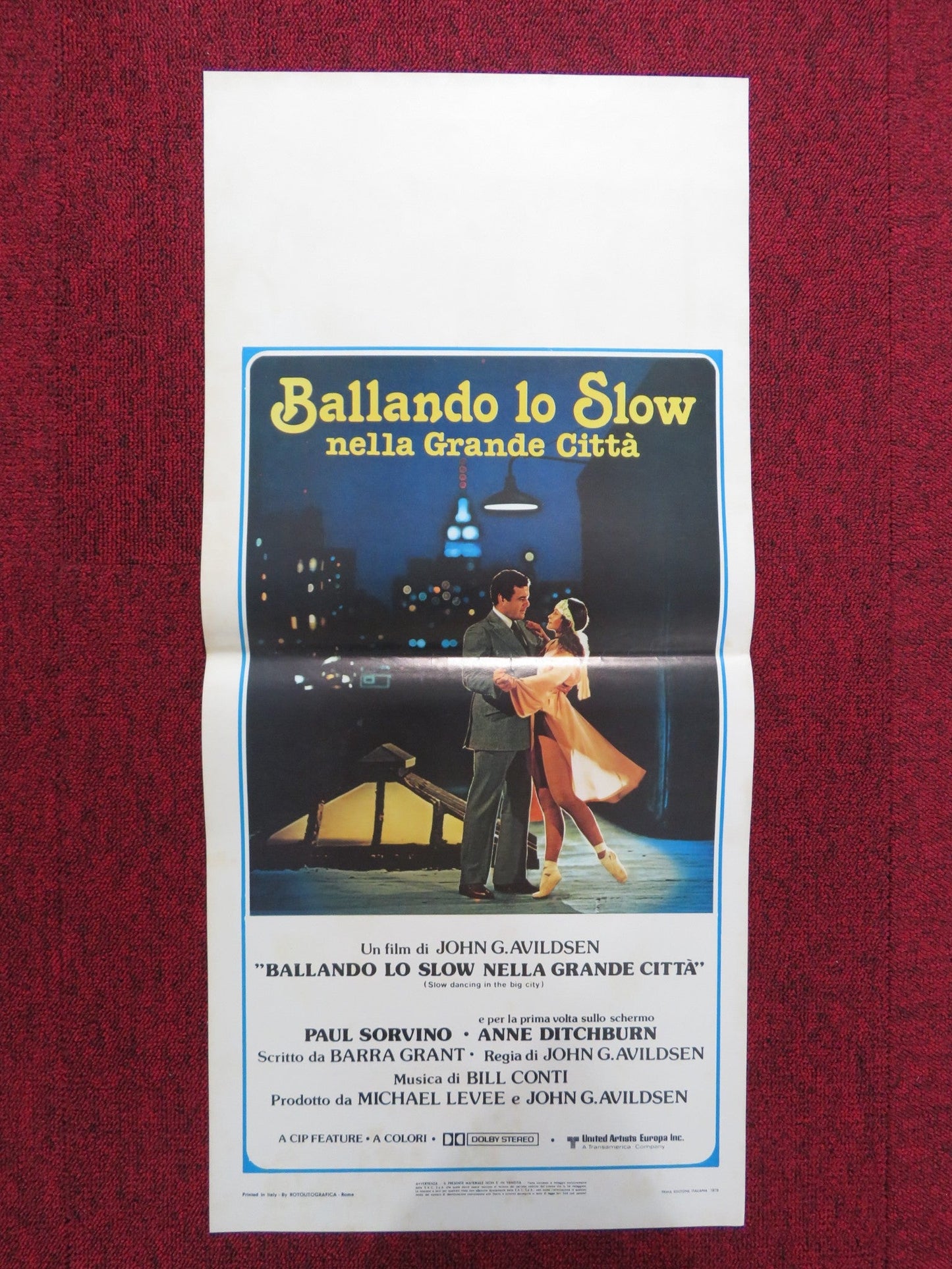 SLOW DANCING IN THE BIG CITY ITALIAN LOCANDINA POSTER P. SORVINO 1979 Rendezvous Cinema Movie posters