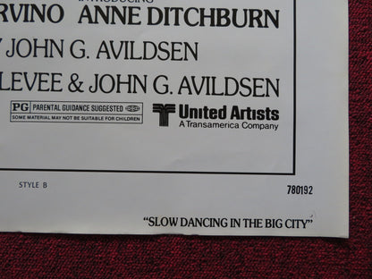 SLOW DANCING IN THE BIG CITY - STYLE B FOLDED US ONE SHEET POSTER P. SORVINO 1978 Rendezvous Cinema Movie posters