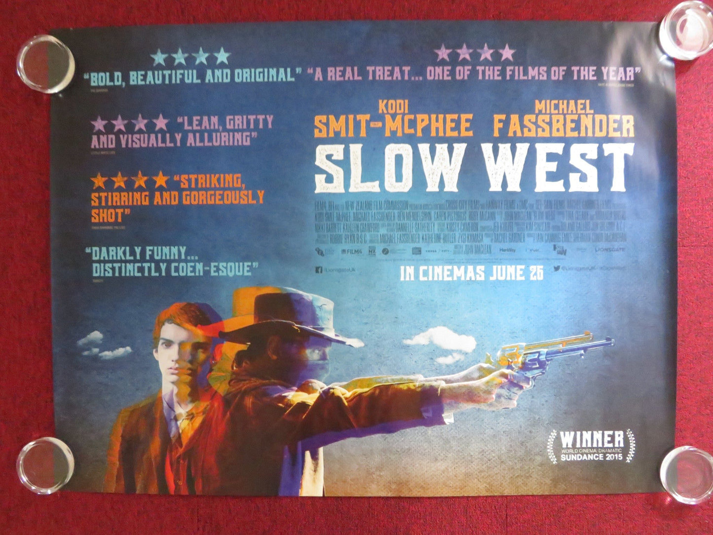 SLOW WEST UK QUAD (30"x 40") ROLLED POSTER KODI SMIT - MCPHEE CAREN PISTORIUS 2015 Rendezvous Cinema Movie posters