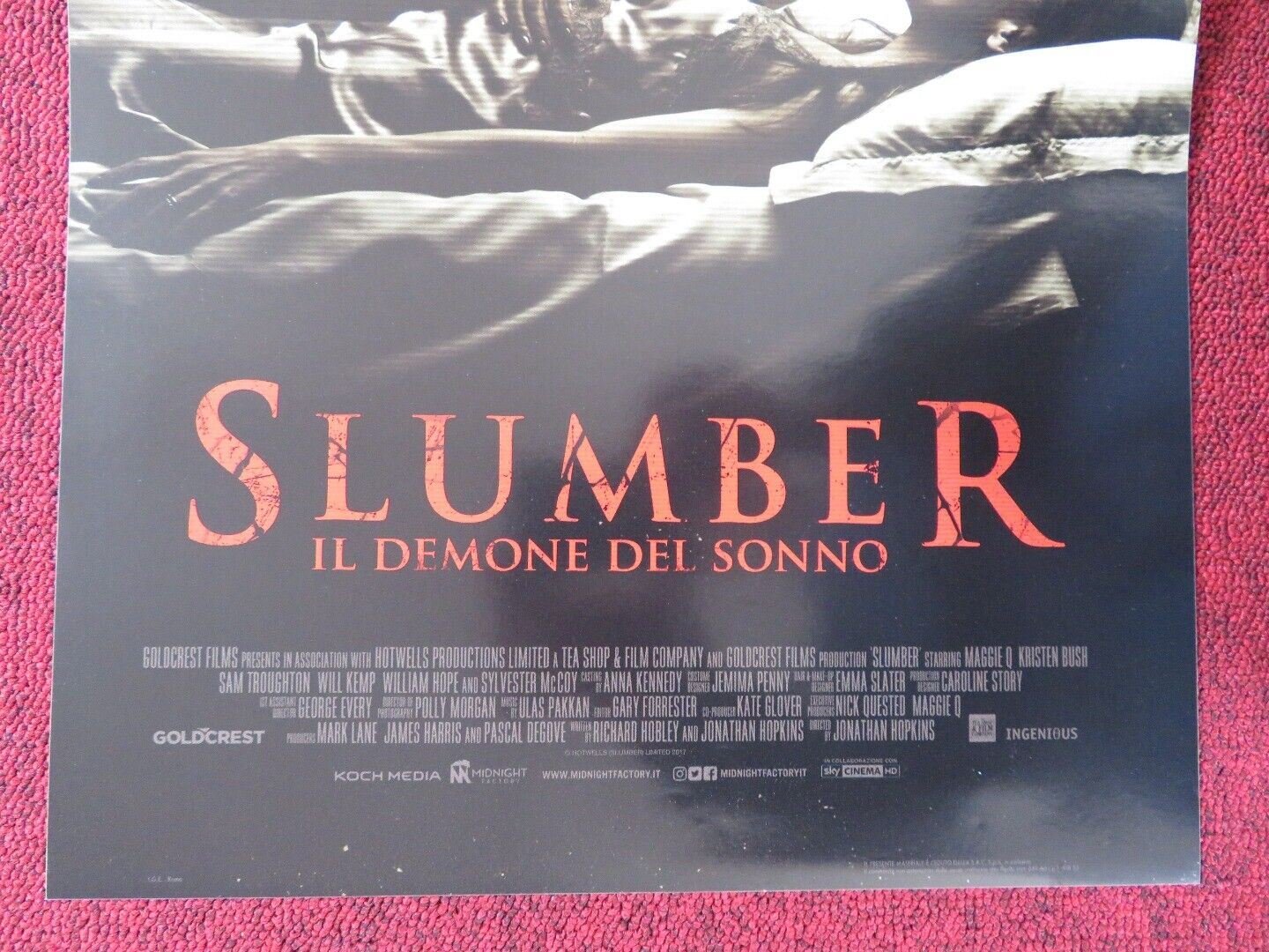 SLUMBER ITALIAN LOCANDINA (26.5"x12.5") POSTER MAGGIE Q WILL KEMP 2017 - Rendezvous Cinema